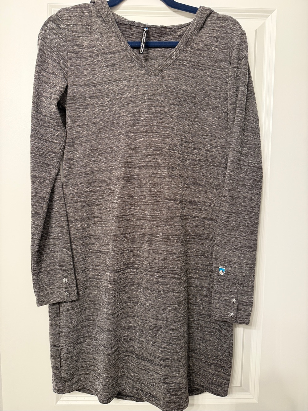 Kuhl Heather Gray V-Neck Long Sleeve Knit Dress
